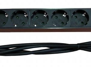 Regleta electróctrica 19" 6 schuckos con interruptor 1U ALUMINIO