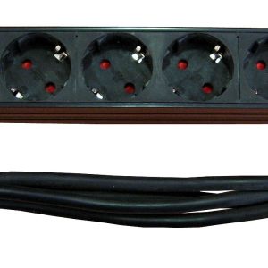 Regleta electróctrica 19" 9 schuckos sin interruptor 1U ALUMINIO