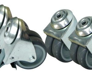 Kit 4 ruedas (dos móviles con freno) carga 320 kg