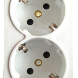 DOBLE SCHUKO BLANCO CON PLACA