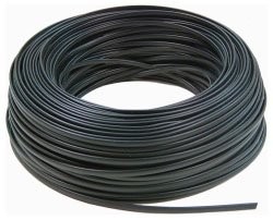 Cable telefónico plano 4 hilos negro rollo 100m