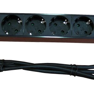 Regleta electróctrica 19" 8 schuckos con interruptor 1U ALUMINIO"