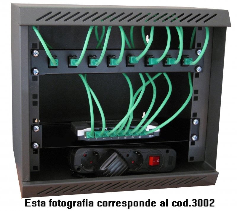 KIT MINImural 12" 16 puestos UTP CAT.6 GIGABIT"