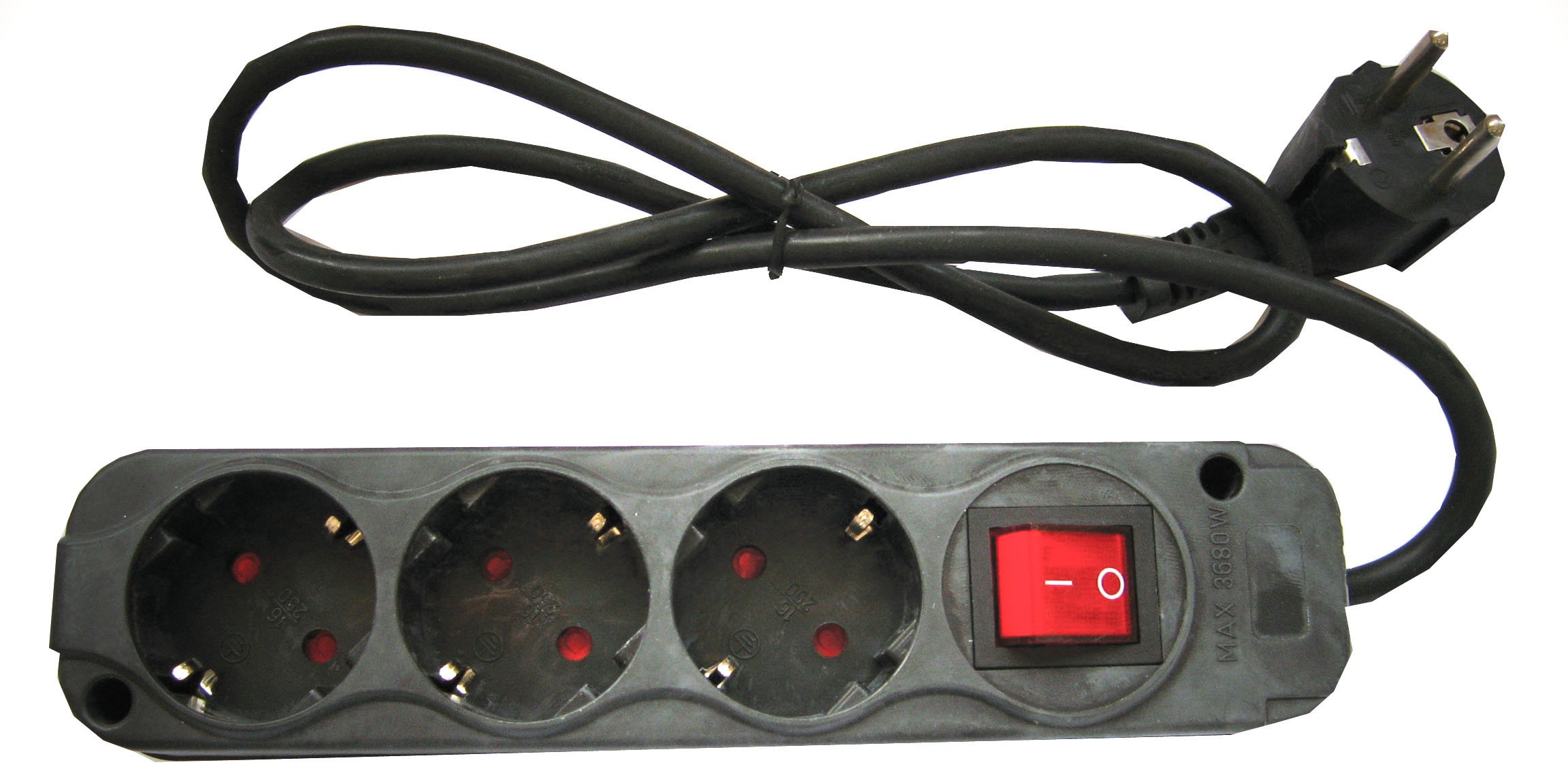 Regleta electróctrica 3 schuckos con interruptor