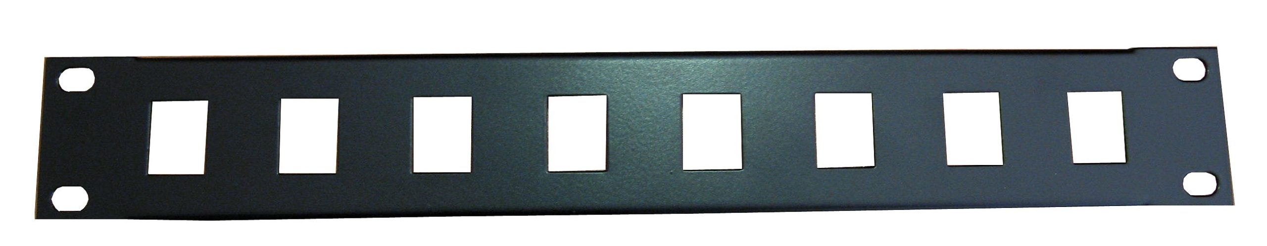 Panel vacío 8 ports Optilan 1U para rack 12"