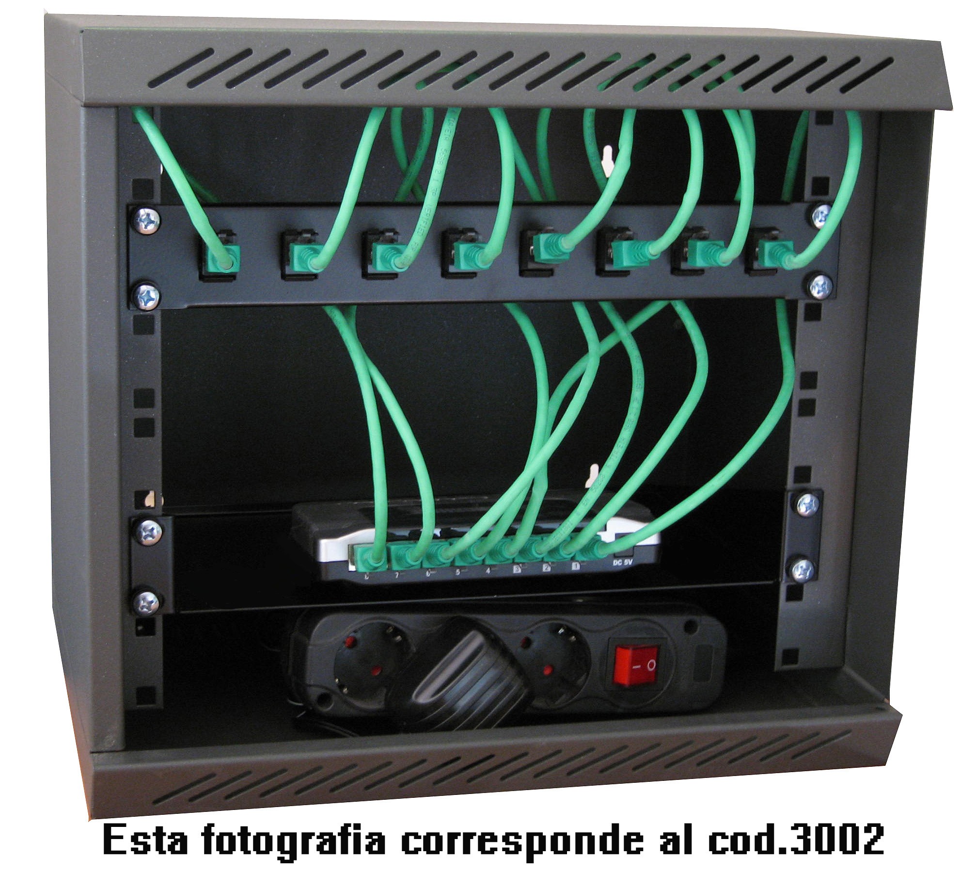 KIT MINImural 12" 8 puestos UTP CAT.6 GIGABIT"