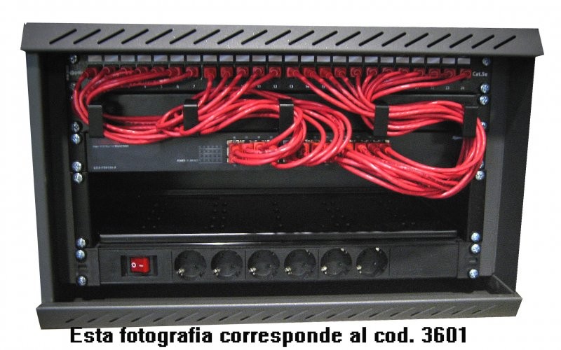 KIT MURAL 19" 6U 24 puestos UTP CAT.6 GIGABIT"